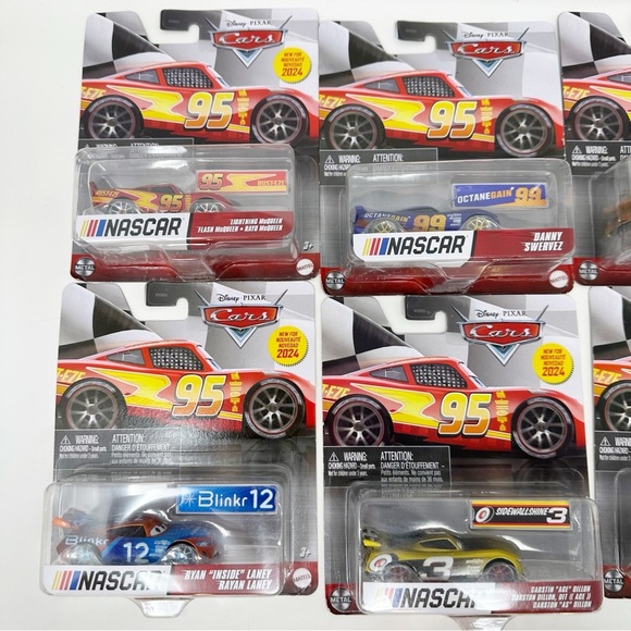 Disney Pixar Cars 2024 NASCAR Die Cast Car Set of 7 - Picture 2 of 3